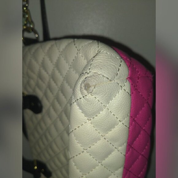 Betsey Johnson Womens Pink Quilted Shoulder Bag - Picture 6 of 14